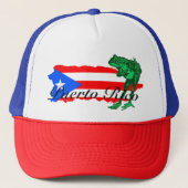 Die Flagge der Coqui Puerto Rico Truckerkappe (Vorderseite)