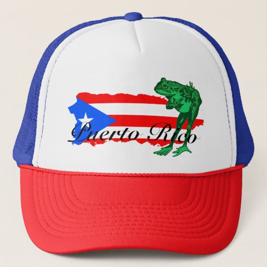 Die Flagge der Coqui Puerto Rico Truckerkappe (Vorderseite)