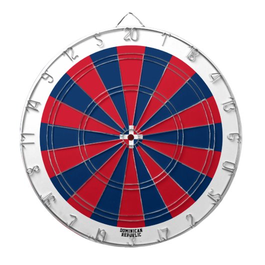 Die Flagge der Dominikanischen Republik farbenfroh Dartscheibe (vorne)