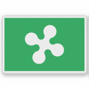 Die Flagge der Lombardei, Italien Aufkleber