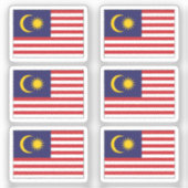 Die Flagge der Malaysia Collection Packung mit 6 Aufkleber (Vorderseite)