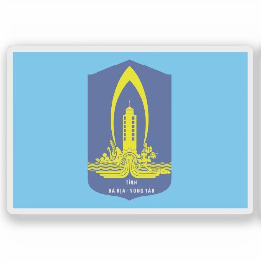 Die Flagge der Provinz Bà Ra-Vúng Tàu Aufkleber (Vorderseite)