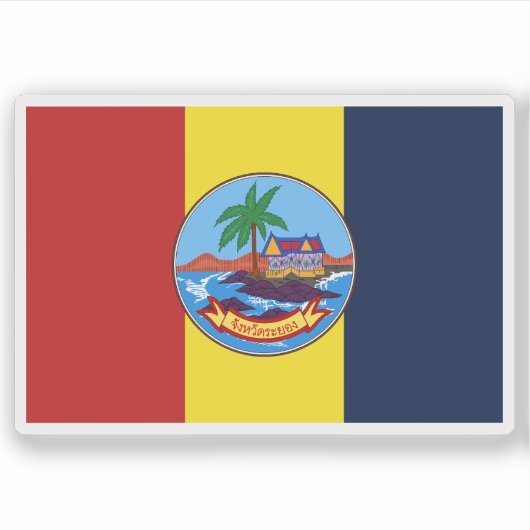 Die Flagge der Provinz Rayong, Thailand Aufkleber (Vorderseite)