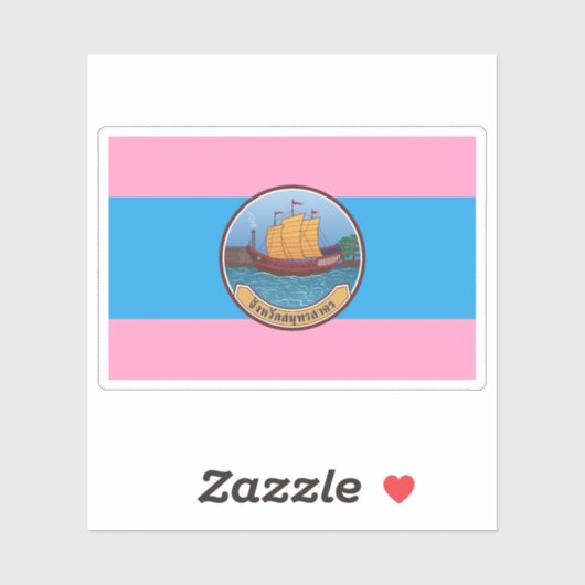 Die Flagge der Provinz Samut Sakhon, Thailand Aufkleber (Blatt)