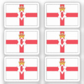 Die Flagge der Sammlung Nordirland von 6 Aufkleber (Vorderseite)