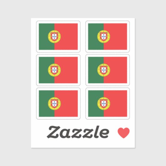Die Flagge der Sammlung Portugals von 6 Aufkleber (Blatt)