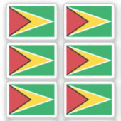 Die Flagge der Sammlung von Guyana von 6 Aufkleber (Vorderseite)