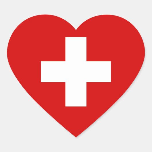 Die Flagge der Schweiz Herz-Aufkleber (Vorderseite)