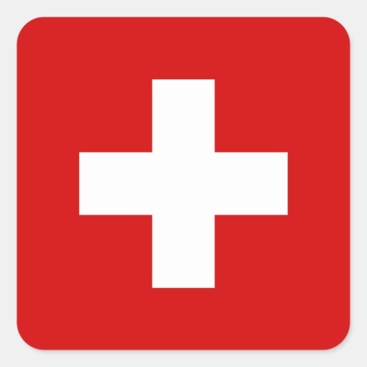 Die Flagge der Schweiz Quadratischer Aufkleber (Vorderseite)