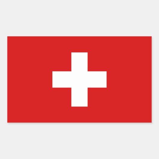 Die Flagge der Schweiz Rechteckiger Aufkleber (Vorderseite)
