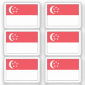 Die Flagge der Singapore Collection von 6 Aufkleber (Vorderseite)