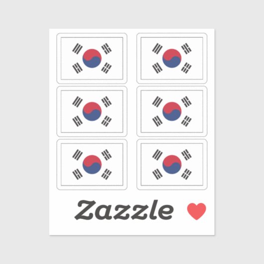 Die Flagge der South Korea Collection Packung mit Aufkleber (Blatt)