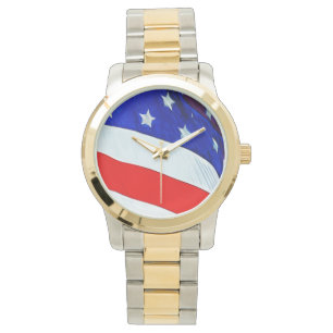 Die Flagge der Staaten Abstrakter Impressionismus Armbanduhr