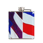 Die Flagge der Staaten Abstrakter Impressionismus Flachmann (Rückseite)