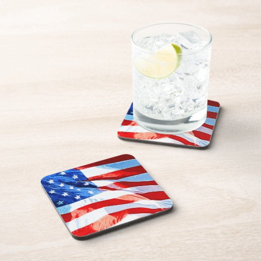 Die Flagge der Staaten Abstrakter Impressionismus Getränkeuntersetzer (Rechte Seite)