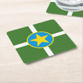 Die Flagge der Stadt Jackson, Mississippi Square P Rechteckiger Pappuntersetzer (angewinkelt)