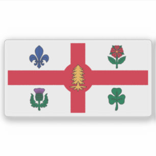 Die Flagge der Stadt Montreal, Quebec, Kanada Aufkleber