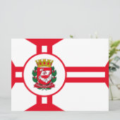 Die Flagge der Stadt São Paulo Karte (Stehend Vorderseite)
