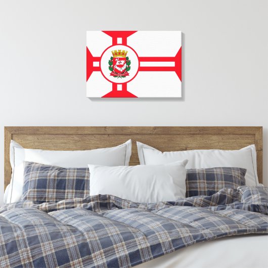 Die Flagge der Stadt São Paulo Leinwanddruck (Insitu (Schlafzimmer))