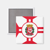 Die Flagge der Stadt São Paulo Magnet (Vorderseite/Rückseite)