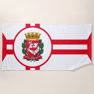 Die Flagge der Stadt São Paulo Strandtuch
