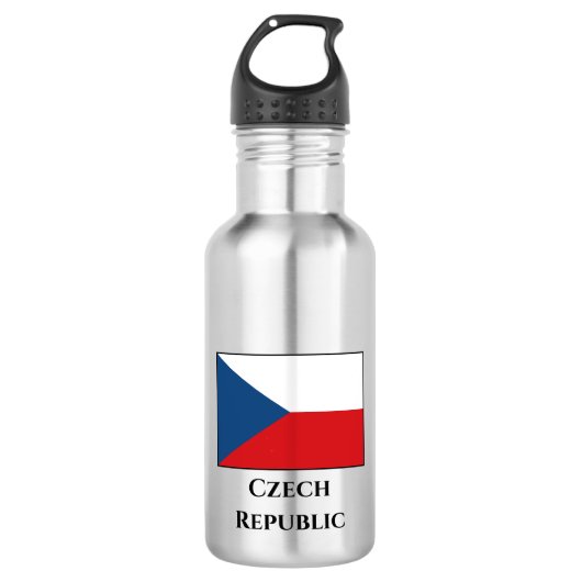 Die Flagge der Tschechischen Republik Edelstahlflasche (Vorderseite)