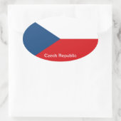 Die Flagge der Tschechischen Republik Ovaler Aufkleber (Tasche)