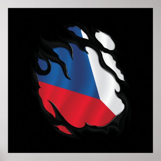 Die Flagge der Tschechischen Republik Poster (Vorne)