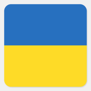 Die Flagge der Ukraine Quadratischer Aufkleber