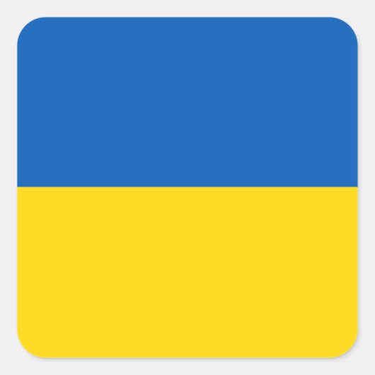 Die Flagge der Ukraine Quadratischer Aufkleber (Vorderseite)