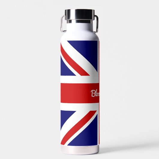 Die Flagge der Union mit einem schönen Zitat Trinkflasche (Vorne)