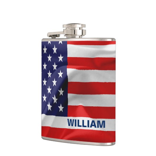 Die Flagge der USA Flachmann (Links)