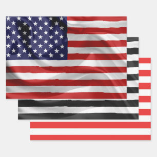 Die Flagge der USA Geschenkpapier Set