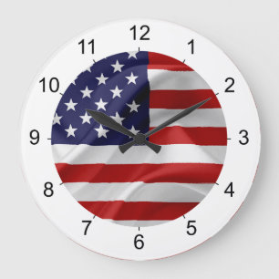 Die Flagge der USA Große Wanduhr