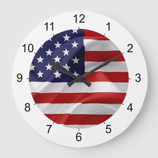 Die Flagge der USA Große Wanduhr (Vorderseite)