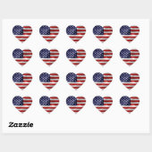 Die Flagge der USA Herz-Aufkleber (Blatt)