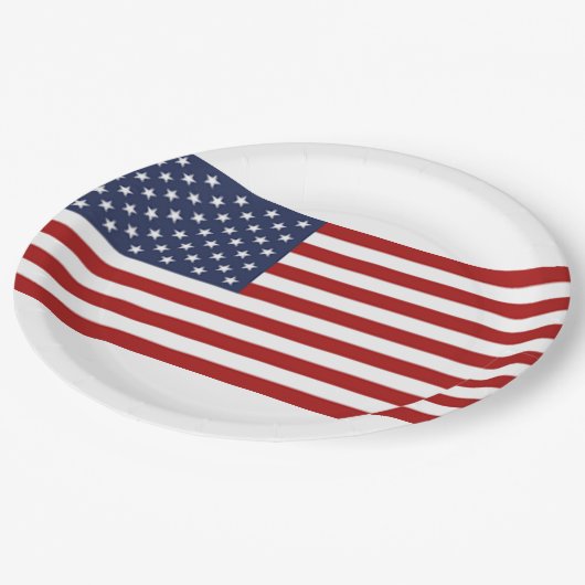 Die Flagge der USA Pappteller (Schrägansicht)
