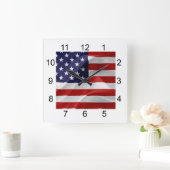 Die Flagge der USA Quadratische Wanduhr (Zuhause)