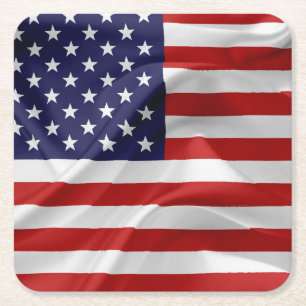 Die Flagge der USA Rechteckiger Pappuntersetzer