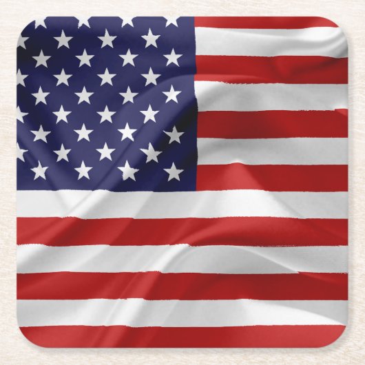 Die Flagge der USA Rechteckiger Pappuntersetzer (Vorderseite)