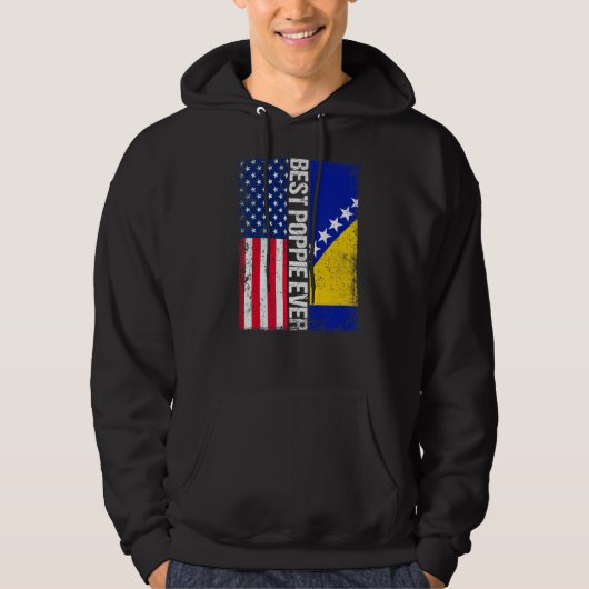 Die Flagge der USA und Bosnien und Herzegowina als Hoodie (Vorderseite)