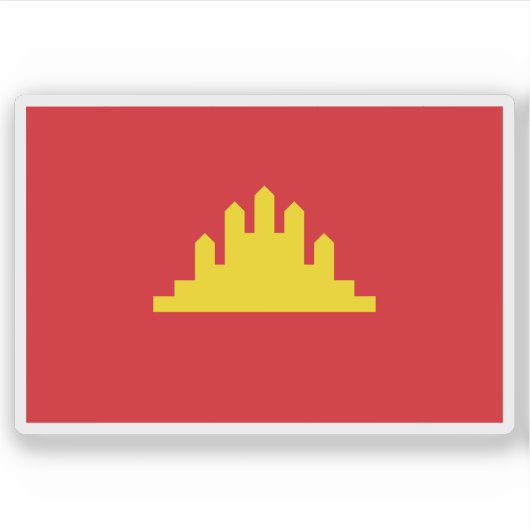 Die Flagge der Volksrepublik Kampuchea, Kambodscha Aufkleber (Vorderseite)
