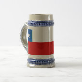 Die Flagge des Chilen Bierglas (Vorderseite Links)