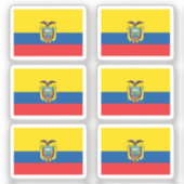 Die Flagge des Ecuador-Sammelpackers von 6 Aufkleber (Vorderseite)