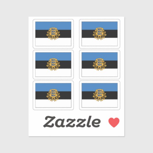 Die Flagge Estlands mit 6 Aufkleber (Blatt)