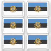 Die Flagge Estlands mit 6 Aufkleber (Vorderseite)