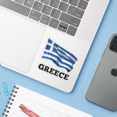 Die Flagge Griechenlands, mit einem Etikett verseh (Laptop mit iPhone)