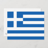 Die Flagge Griechenlands Postkarte (Vorne/Hinten)