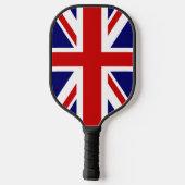 Die Flagge Großbritanniens mit Namen oder Text Pickleball Schläger (Rückseite)