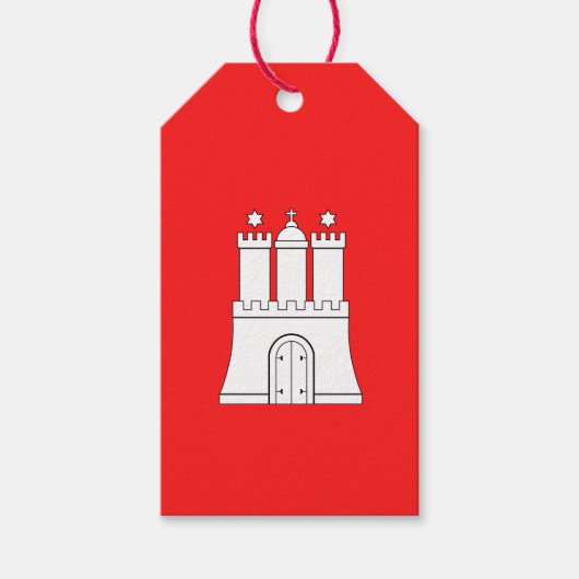 Die Flagge Hamburgs - Geschenketiketts Geschenkanhänger (Vorderseite)
